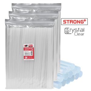 กาวแท่ง PKT ขนาด 11 มม ยาว 300 มม (11×300) แพ็ค 1 กิโลกรัม กาวแท่งร้อน รุ่น STRONG+ แบบใสพิเศษ