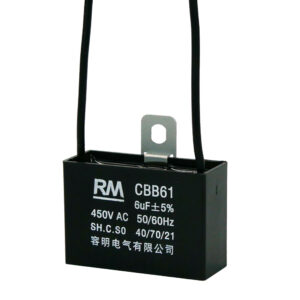 แคปพัดลม RM คาปาซิเตอร์พัดลม 6uF แบบ CBB61 ขนาด 450V AC อะไหล่พัดลม สำหรับเปลี่ยน-ซ่อม