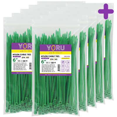 เคเบิ้ลไทร์ YORU รุ่น YR150-04CLG สีเขียว 10 แพ็ค