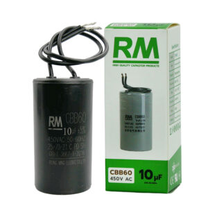 คาปาซิเตอร์เครื่องซักผ้า RM แบบ CBB60 ขนาด 10uF (ไมโครฟารัด) แคปเครื่องซักผ้า คาปาซิเตอร์ปั๊มน้ำ แคปรัน แคปสตาร์ท