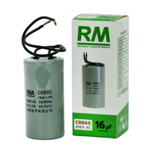 คาปาซิเตอร์เครื่องซักผ้า RM แบบ CBB60 ขนาด 16uF (ไมโครฟารัด) แคปเครื่องซักผ้า คาปาซิเตอร์ปั๊มน้ำ แคปรัน แคปสตาร์ท