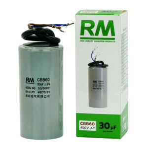 คาปาซิเตอร์เครื่องซักผ้า RM แบบ CBB60 ขนาด 30uF (ไมโครฟารัด) แคปเครื่องซักผ้า คาปาซิเตอร์ปั๊มน้ำ แคปรัน แคปสตาร์ท